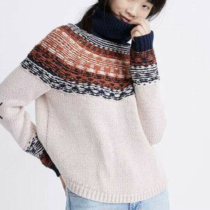 Madewell Women's Brookdale Fair Isle Turtleneck Sweater - size S